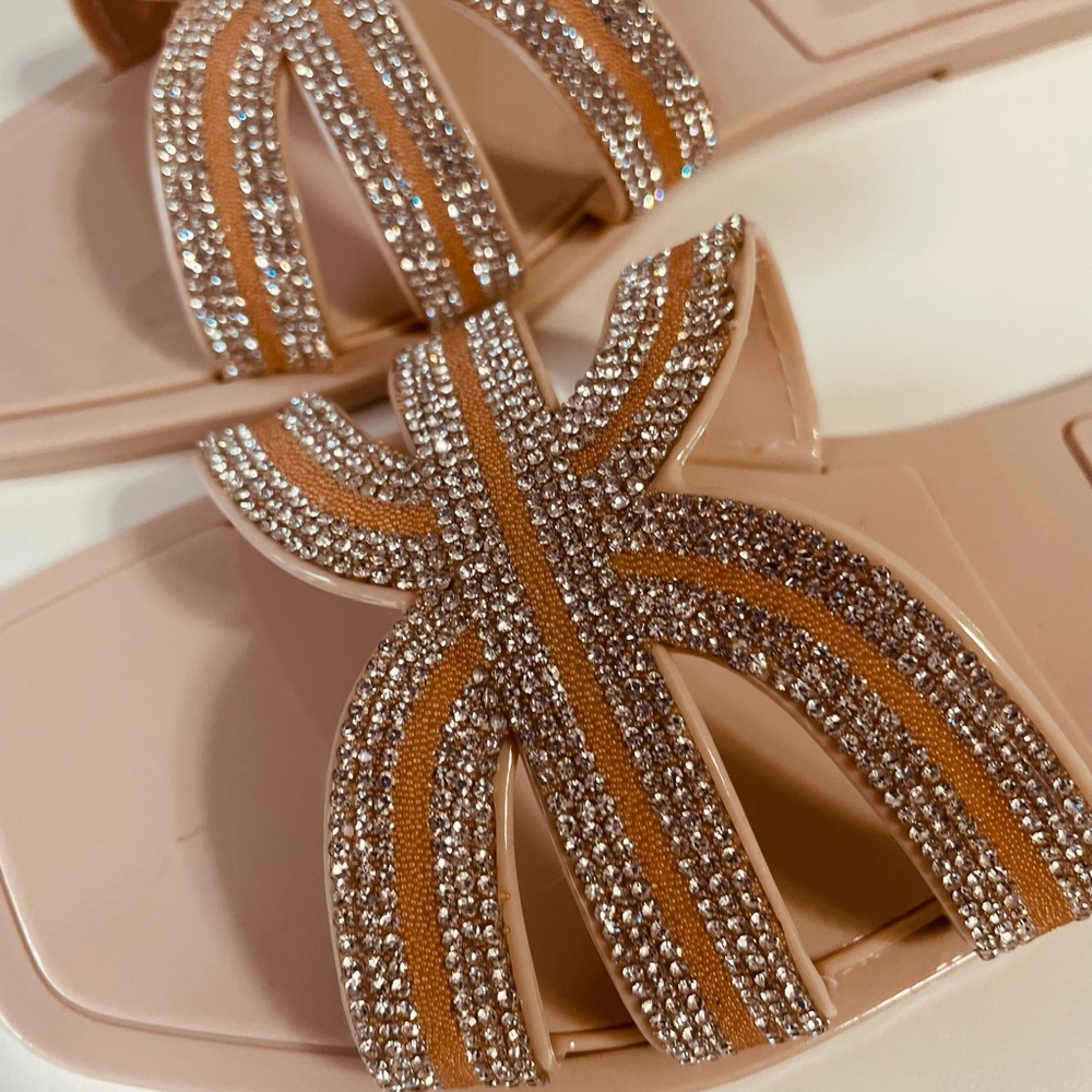 Women's Chic Rhinestone Sandals - Nude - Picture 4 of 4